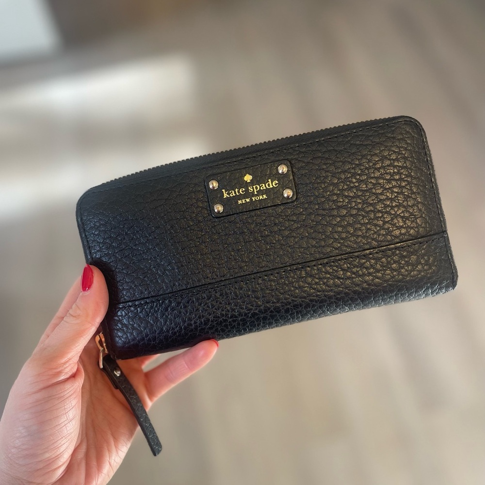Kate Spade Black Pebbled Leather Wallet